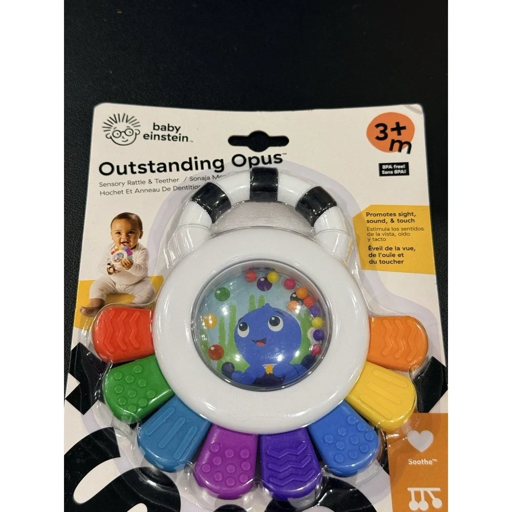 Baby Einstein Outstanding Opus The Octopus Sensory Rattle & Teether Multi-Use